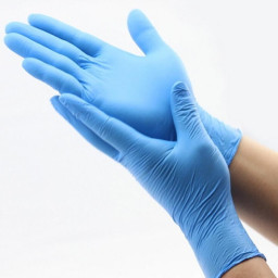 (100) Guantes de nitrilo desechables azul talla L 3,5g, uso único, protección bacterias/antivirus
