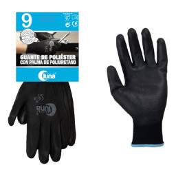 Par de guantes de soporte prof. LUNA de poliéster c/palma poliuretano, electrónica, talla 7 (GPP7)