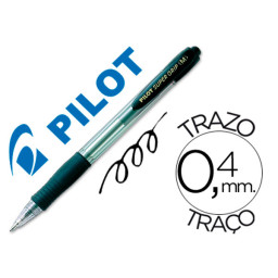 Bolígrafo PILOT Super Grip retráctil negro Tinta aceite. Trazo 0,4mm. Medium 1.0.