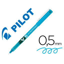 Rotulador PILOT V-5 punta aguja azul claro 0,5 mm punta 0,3mm. Roller ball pen. (BX-V5)