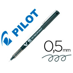 Rotulador punta aguja PILOT V-5 negro 0,5 mm  punta 0,3mm. Roller ball pen. (BX-V5)