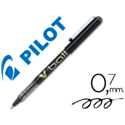 Rotulador tinta líquida PILOT V-BALL 0,7mm negro Roller ball pen. 