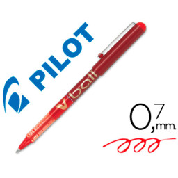Rotulador tinta líquida PILOT V-BALL 0,7mm rojo Roller ball pen. 