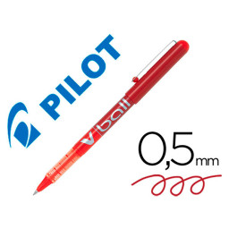Rotulador tinta líquida PILOT V-BALL 0,5mm rojo Punta 0,5mm. Trazo 0,3mm. Roller (BL-VB5)