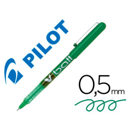 Rotulador tinta líquida PILOT V-BALL 0,5mm verde Punta 0,5mm. Trazo 0,3mm. Roller (BL-VB5)