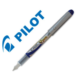 Pluma PILOT V PEN SVP silver Punta 0,4mm. Azul