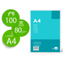 Papel LIDERPAPEL 100h. A4 sin taladros cuadro 4 mm 80gr.