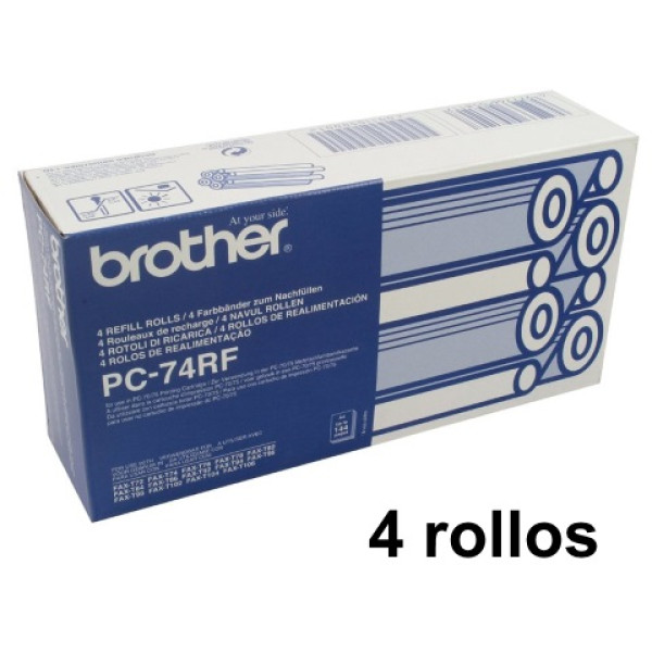 Recambio 4 bobinas BROTHER fax T74 T76 T78 T84 T86 T92 T94 T96 T104 T106  4x144p.