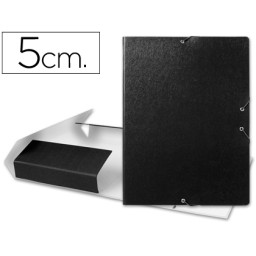 Carpeta proyectos LIDERPAPEL FOLIO lomo 50mm carton gofrado, color negro