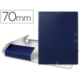 Carpeta proyectos LIDERPAPEL FOLIO lomo 70mm carton gofrado, color azul