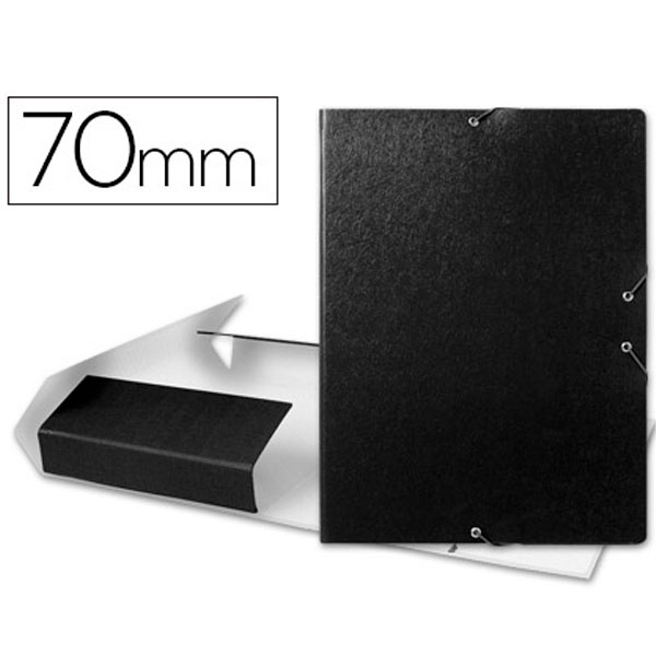 Carpeta proyectos LIDERPAPEL FOLIO lomo 70mm carton gofrado, color negro