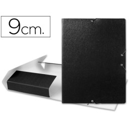 Carpeta proyectos LIDERPAPEL FOLIO lomo 90mm carton gofrado, color negro