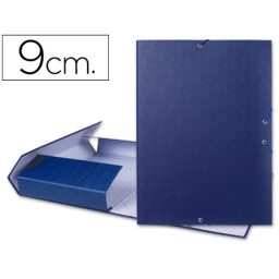 Carpeta proyectos LIDERPAPEL Folio azul carton entrecolado lomo 90 mm