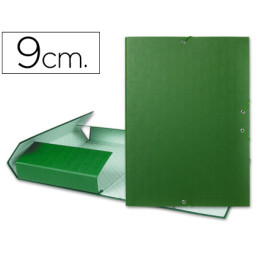 Carpeta proyectos LIDERPAPEL Folio verde carton entrecolado lomo 90 mm