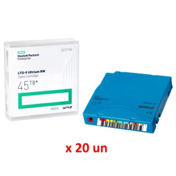 (20) DC HPE Ultrium LTO-9 (BaFe) etiquetado 18TB/45TB secuencia a medida