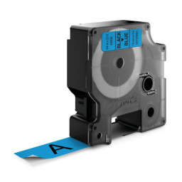 Label cassette DYMO D1 Standard 19mm x 7m.  black on blue (texto negro/fondo azul) (45086)
