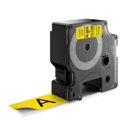 Label cassette DYMO D1 Standard 24mm x 7m.  Black on Yellow (texto negro/fondo amaril) (53718)