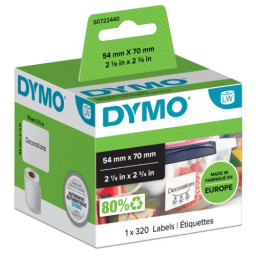 (1) Rollo etiq. DYMO LabelWriter papel blanco 54x70mm 1r.x320et. tamaño diskette