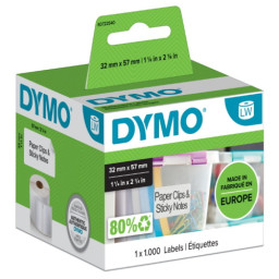 (1) Rollo etiq. DYMO LabelWriter papel blanco 32x57mm 1r.x1000et. multifunción mediana (11354)