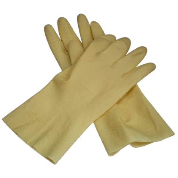 Par de guantes SANYC de menaje talla S pequeña  satinados, latex reforzado, para limpieza general