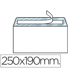 (250) Sobres LIDERPAPEL 250x190mm offset blanco nº13 90gr cuarto prolongado (31927)