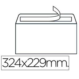 (250) Sobres LIDERPAPEL DIN C4 229x324mm blanco nº 14 Tira silicona 90gr. (31929)