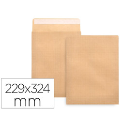 (250) Bolsas LIDERPAPEL 324x229mm kraft marrón nº7 90gr DIN A4 C4 (31939)