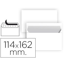 (25) Sobres LIDERPAPEL C6 114x162mm blanco nª 19 Tira silicona  90gr. (58636)