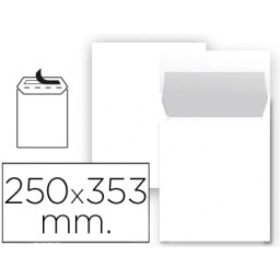 (25) Bolsas LIDERPAPEL 250x353mm offset blanco nº10, 90-120gr folio prolongado (25) Bolsas LIDERPAPEL 250x353mm offset blanco nº10, 90-120gr folio prolongado