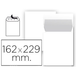 (25) Bolsas LIDERPAPEL 229x162mm offset blanco nº16 90gr tamaño C5 (58646)