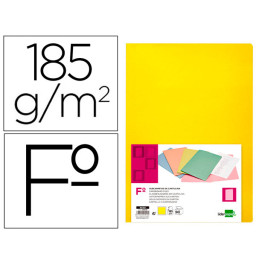 Subcarpeta LIDERPAPEL cartulina FOLIO amarilla int 180gr.