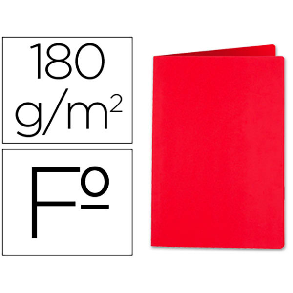 Subcarpeta LIDERPAPEL cartulina FOLIO rojo intenso 180gr.