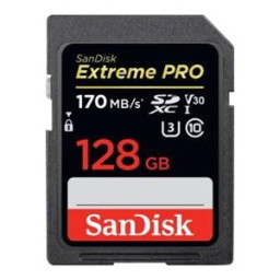 Tarjeta SDXC SANDISK Extreme Pro 128GB UHS-I U3, Class 10/V30  170MB/s