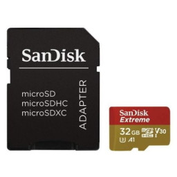 Tarjeta microSDHC SANDISK Extreme 64GB UHS-I con adaptador a SD