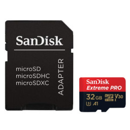 Tarjeta microSDHC SANDISK Extreme Pro 32GB UHS-I con adaptador a SD