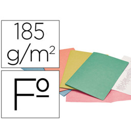 (25) Subcarpeta LIDERPAPEL cartulina FOLIO  185gr  Colores pastel surtido: amar/azul/naraj/rosa/verde