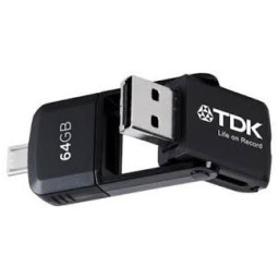 TDK 2-en-1 Micro USB memoria flash 64GB Disposit.OTG. Conector MicroUSB+USB2.0 (Android)