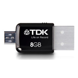 TDK 2-en-1 Mini Express USB memoria flash 8GB Disposit.OTG. Conector MicroUSB+USB3.0 (Android)