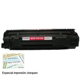 Toner microMICR HP P1505 M1120 2.000p. (CB436A) para impresión de cheques