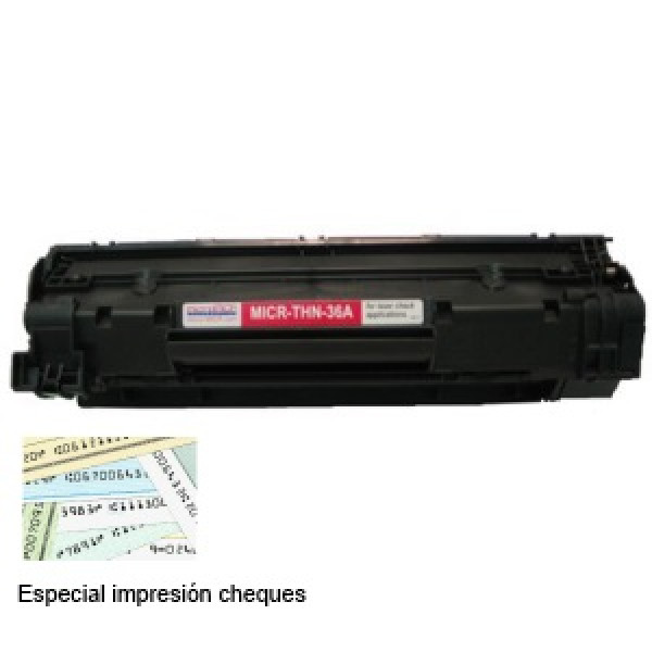 Toner microMICR HP P1505 M1120 2.000p. (CB436A) para impresión de cheques