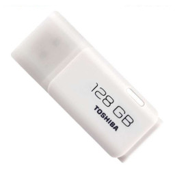 Memoria USB TOSHIBA Hayabusa White 128GB USB2.0,Plug&Play, color blanco, con tapa
