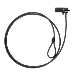 Cable seguridad TOOQ portátil con combinación 4díg Kensington tipo T, acero 4,5mm/1.5m, gris oscuro