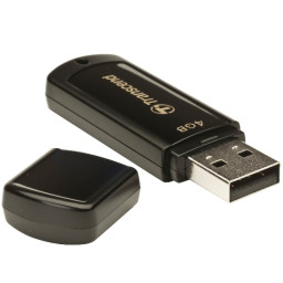 TRANSCEND USB JetFlash 350 - 4GB negro con tapa. Lectura 15Mb/s. Escritura 7Mb/s *