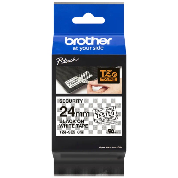 C.24mm BROTHER seguridad negro sobre blanco para equipos informáticos y otros activos