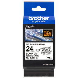 C.24mm BROTHER negro sobre blanco self-laminating, para cables diam.3,0-6,6mm