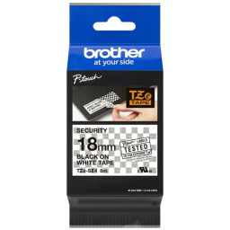 C.18mm BROTHER seguridad negro sobre blanco para equipos informáticos y otros activos