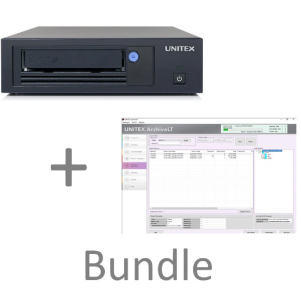 Unidad de cinta externa UNITEX LTO-9 USB3.0 +software ArchiveLT Standard Windows Unidad de cinta externa UNITEX LTO-9 USB3.0 +software ArchiveLT Standard Windows