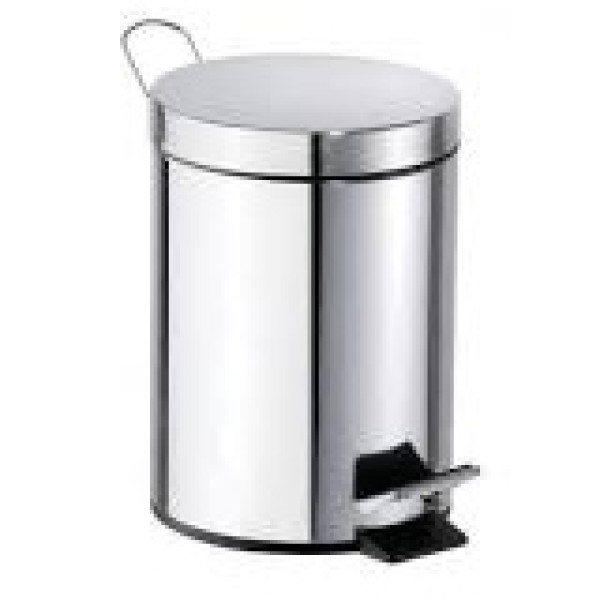 Papelera LYTEC acero inox. brillo con pedal 12L cubo extraíble, Ø25cm x 40cm altura