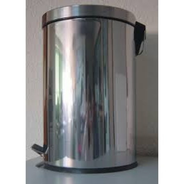 Papelera LYTEC acero inox. brillo con pedal 20L cubo extraíble, Ø29cm x 45cm altura