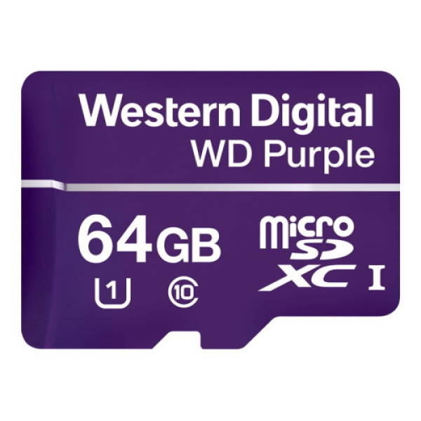 Tarjeta microSDXC WD Purple 64GB UHS-I U1, Class 10  hasta 80MB/s
